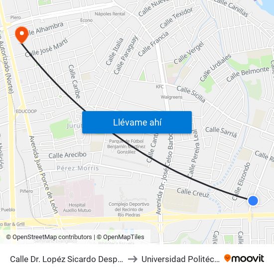 Calle Dr. Lopéz Sicardo Despues Avenida Jesus T. Piñero to Universidad Politécnica De Puerto Rico map