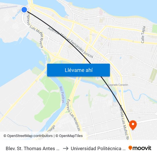 Blev. St. Thomas Antes Calle Limbergh to Universidad Politécnica De Puerto Rico map