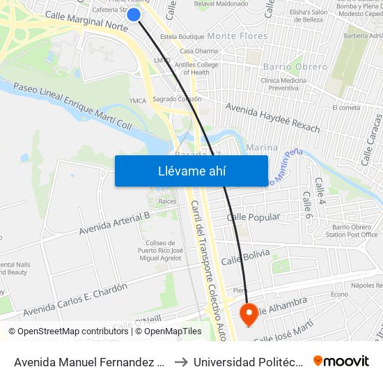 Avenida Manuel Fernandez Juncos Antes Calle Mayol to Universidad Politécnica De Puerto Rico map