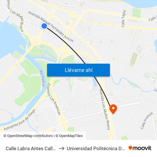 Calle Labra Antes Calle Corchado to Universidad Politécnica De Puerto Rico map