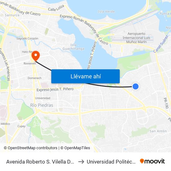 Avenida Roberto S. Vilella Despues Calle Felix De Azar to Universidad Politécnica De Puerto Rico map