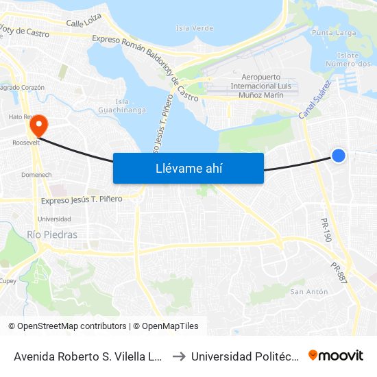 Avenida Roberto S. Vilella Lado Opuesto Calle Castilla to Universidad Politécnica De Puerto Rico map