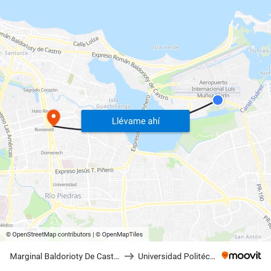 Marginal Baldorioty De Castro Esquina Calle Joaquina to Universidad Politécnica De Puerto Rico map