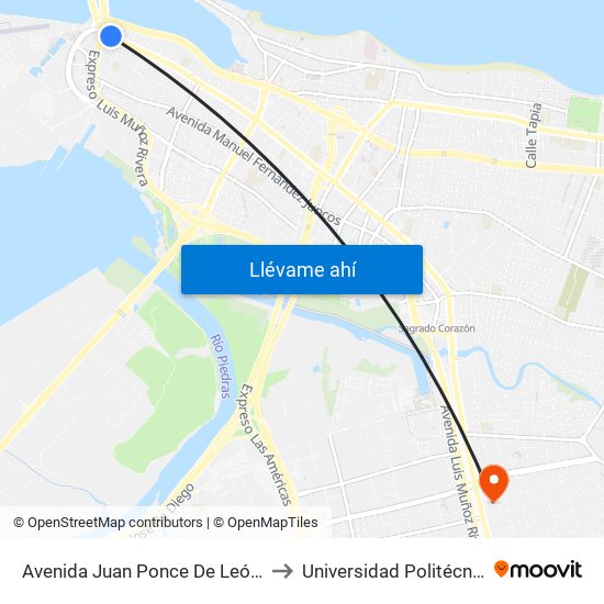 Avenida Juan Ponce De León Despues Calle Olimpo to Universidad Politécnica De Puerto Rico map