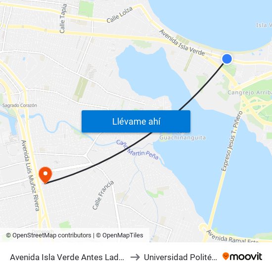 Avenida Isla Verde Antes Lado Opuesto Calle Rodriguez Ema to Universidad Politécnica De Puerto Rico map