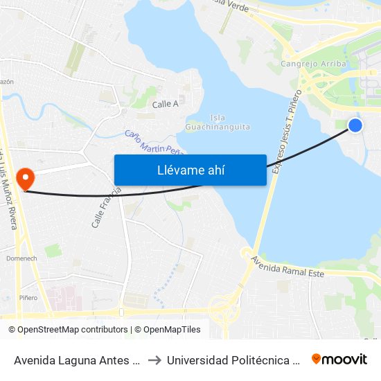 Avenida Laguna Antes Calle Acuario to Universidad Politécnica De Puerto Rico map