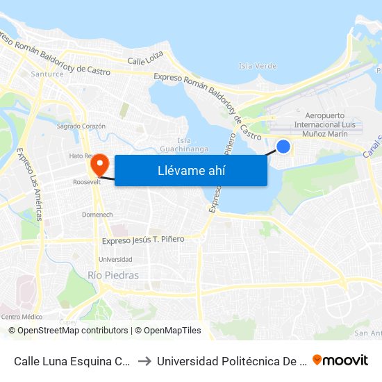 Calle Luna Esquina Calle Astral to Universidad Politécnica De Puerto Rico map