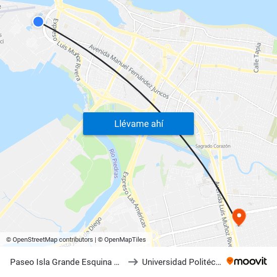 Paseo Isla Grande Esquina Calle Paseo De Las Fuentes to Universidad Politécnica De Puerto Rico map