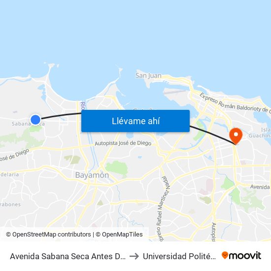 Avenida Sabana Seca Antes Del Terminal Vehiculos Publicos to Universidad Politécnica De Puerto Rico map