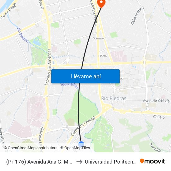 (Pr-176) Avenida Ana G. Mendez Frente A La Umet to Universidad Politécnica De Puerto Rico map