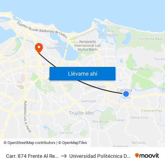 Carr. 874 Frente Al Res. Catañito to Universidad Politécnica De Puerto Rico map