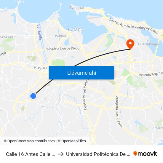 Calle 16 Antes Calle Magnolia to Universidad Politécnica De Puerto Rico map