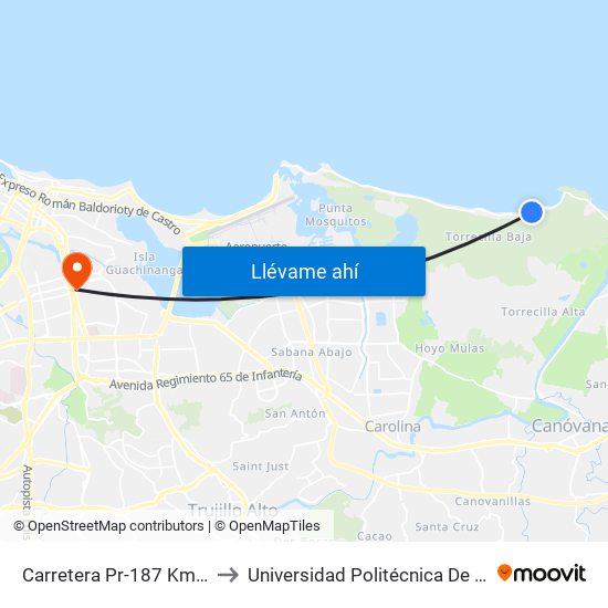 Carretera Pr-187 Km 12 Hm 9 to Universidad Politécnica De Puerto Rico map