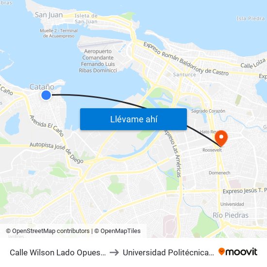 Calle Wilson Lado Opuesto Calle Caparra to Universidad Politécnica De Puerto Rico map