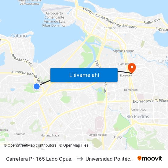 Carretera Pr-165 Lado Opuesto Imprenta El Nuevo Dia to Universidad Politécnica De Puerto Rico map