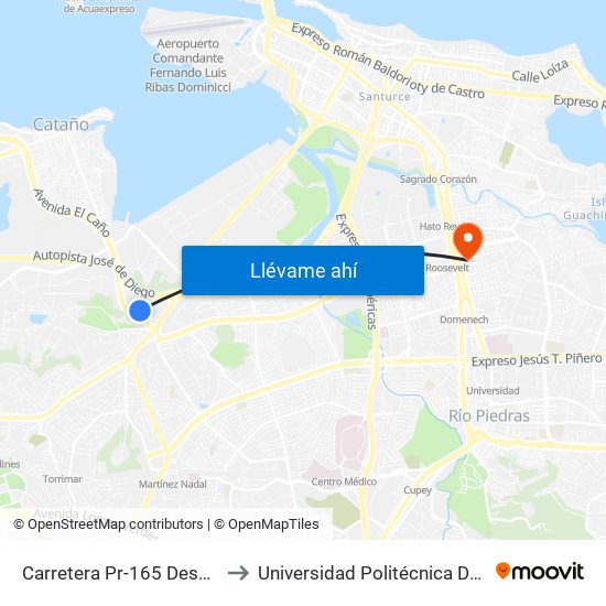 Carretera Pr-165 Despues Calle 2 to Universidad Politécnica De Puerto Rico map