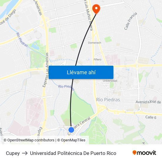 Cupey to Universidad Politécnica De Puerto Rico map