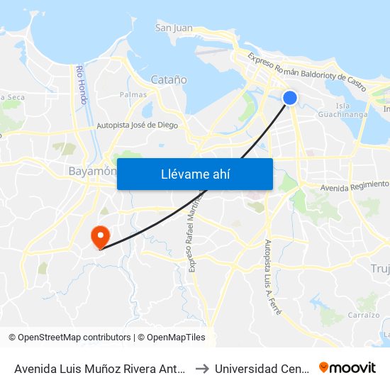 Avenida Luis Muñoz Rivera Antes Calle Haydee Rexach to Universidad Central Del Caribe map