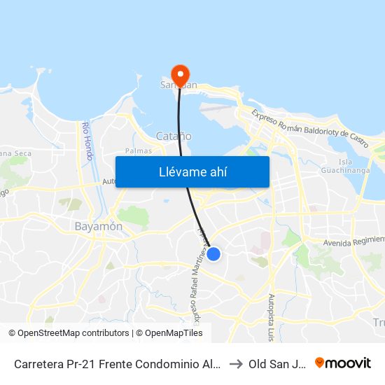 Carretera Pr-21 Frente Condominio Alameda to Old San Juan map