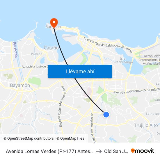 Avenida Lomas Verdes (Pr-177) Antes Pr-8176 to Old San Juan map