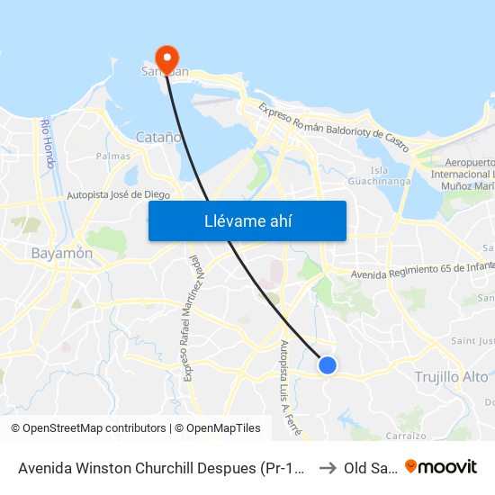Avenida Winston Churchill Despues (Pr-176) Avenida Victor M. Labiosa to Old San Juan map