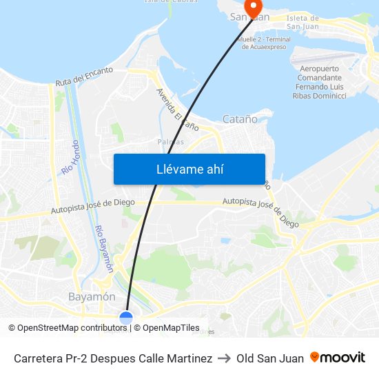 Carretera Pr-2 Despues Calle Martinez to Old San Juan map