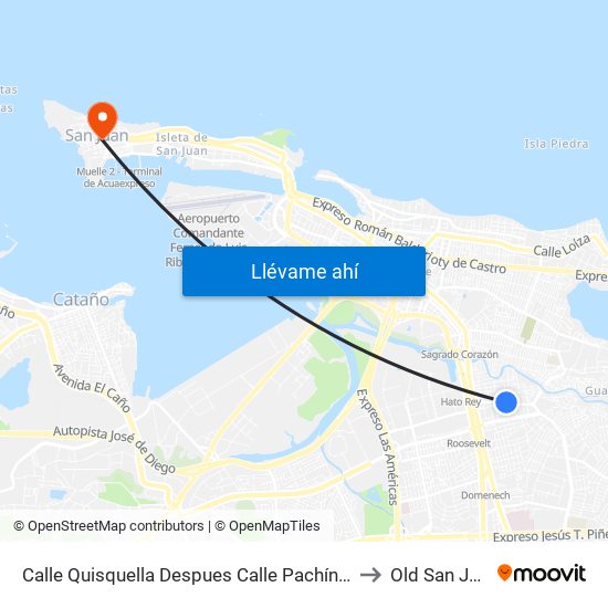 Calle Quisquella Despues Calle Pachín Maín to Old San Juan map