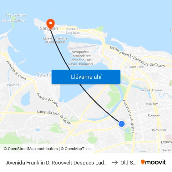 Avenida Franklin D. Roosvelt Despues Lado Opuesto Calle Nemecio Canales to Old San Juan map