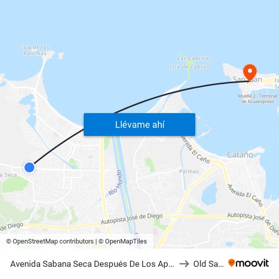Avenida Sabana Seca Después De Los Apart. Parque De Las Gaviotas to Old San Juan map
