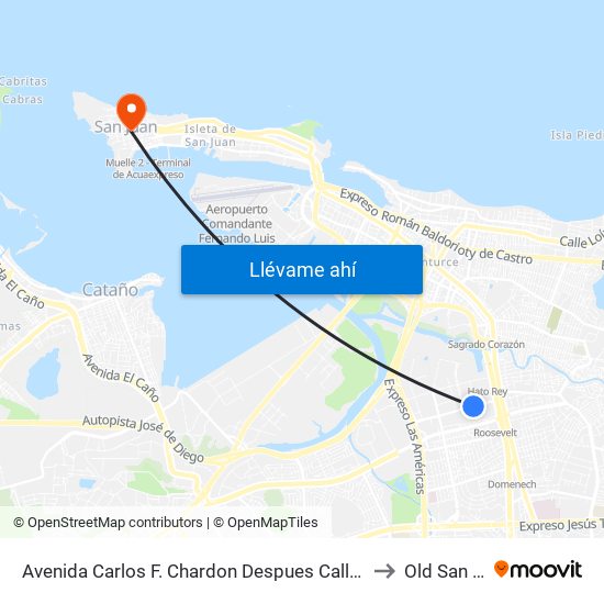 Avenida Carlos F. Chardon Despues Calle Arterial Hosto to Old San Juan map