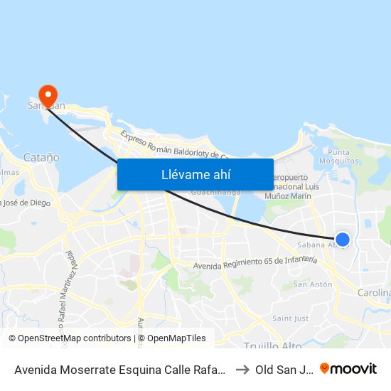 Avenida Moserrate Esquina Calle Rafael Carrion to Old San Juan map