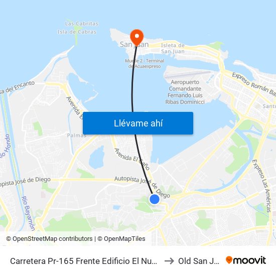 Carretera Pr-165 Frente Edificio El Nuevo Dia to Old San Juan map