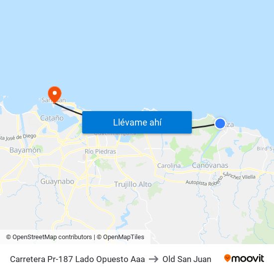 Carretera Pr-187 Lado Opuesto Aaa to Old San Juan map