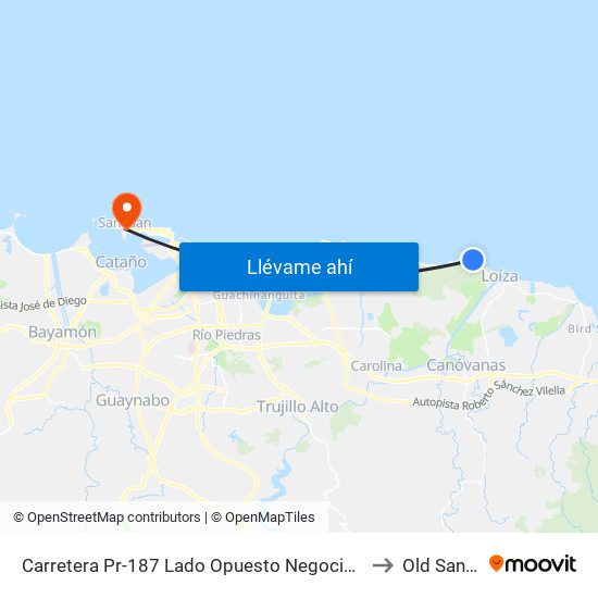 Carretera Pr-187 Lado Opuesto Negocio Aqui Me Quedo to Old San Juan map