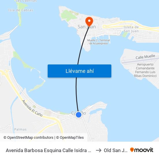 Avenida Barbosa Esquina Calle Isidra Rodriguez to Old San Juan map
