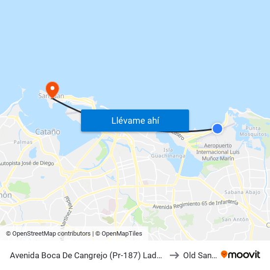 Avenida Boca De Cangrejo (Pr-187) Lado Opuesto Tropimar to Old San Juan map