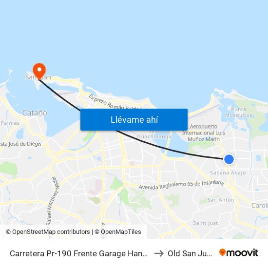 Carretera Pr-190 Frente Garage Hance to Old San Juan map
