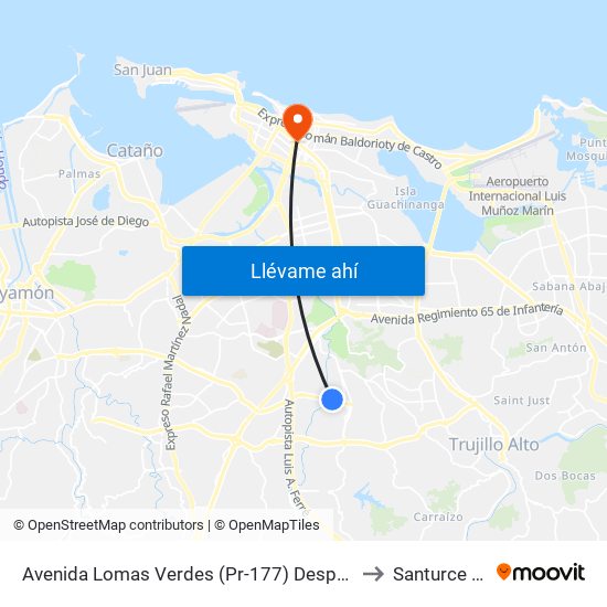 Avenida Lomas Verdes (Pr-177) Despues Lado Opuesto Avenida La Sierra to Santurce Puerto Rico map