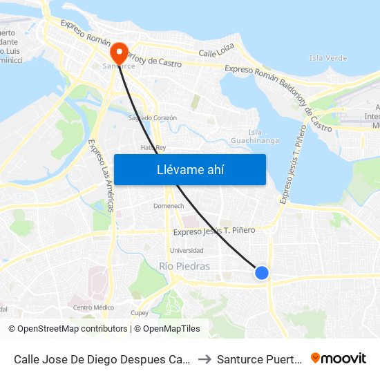 Calle Jose De Diego Despues Calle Alcazar to Santurce Puerto Rico map