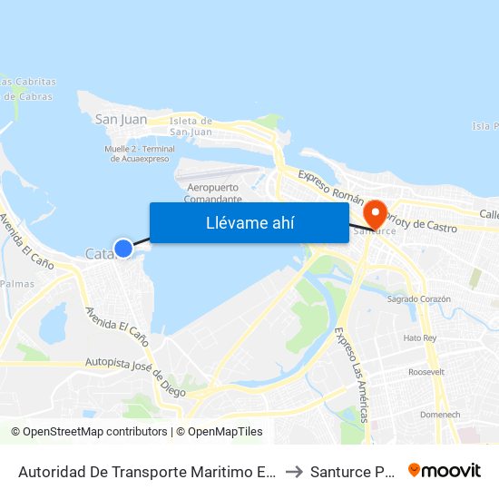 Autoridad De Transporte Maritimo En Cataño (Terminal Atm) to Santurce Puerto Rico map