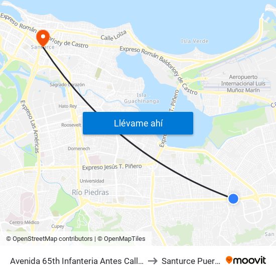 Avenida 65th Infanteria Antes Calle Pablo Saez to Santurce Puerto Rico map