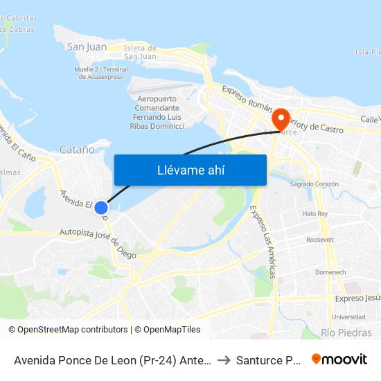 Avenida Ponce De Leon (Pr-24) Antes Calle Rodrigo De Trina to Santurce Puerto Rico map