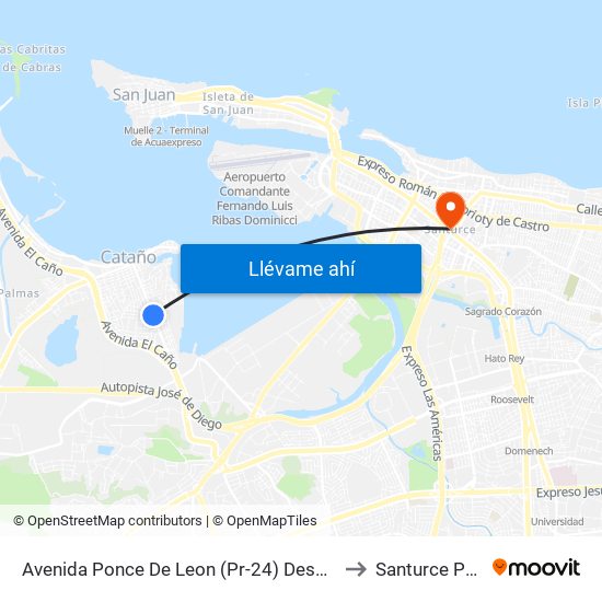 Avenida Ponce De Leon (Pr-24) Despues Calle Celso Barbosa to Santurce Puerto Rico map