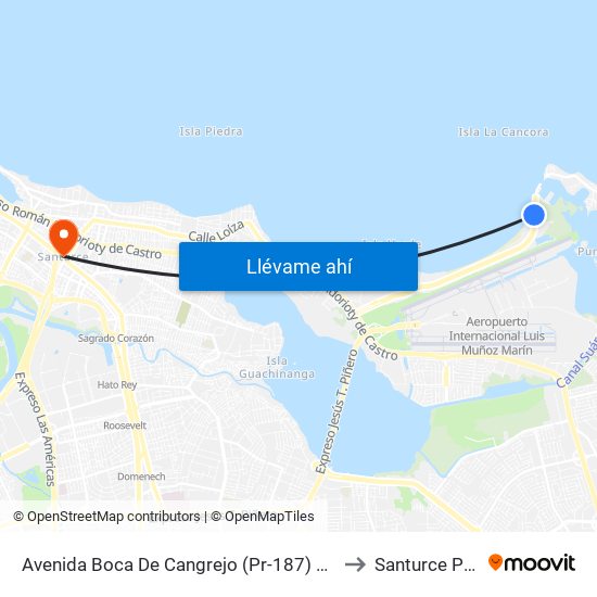 Avenida Boca De Cangrejo (Pr-187) Antes Lado Opuesto Cesco to Santurce Puerto Rico map
