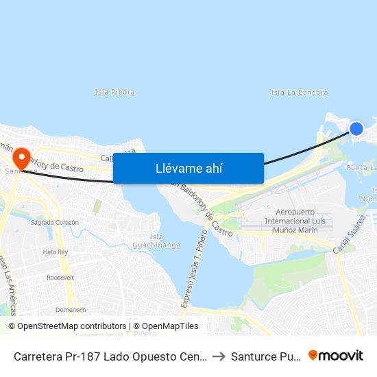 Carretera Pr-187 Lado Opuesto Centro Comunal Piñones to Santurce Puerto Rico map