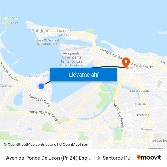 Avenida Ponce De Leon (Pr-24) Esquina Calle Diego Vega to Santurce Puerto Rico map