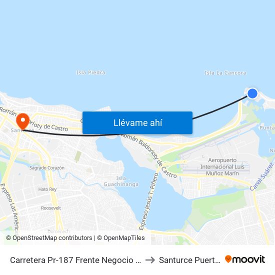 Carretera Pr-187 Frente Negocio Donde Olga to Santurce Puerto Rico map