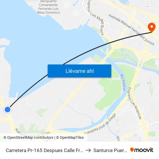 Carretera Pr-165 Despues Calle Francisco Goya to Santurce Puerto Rico map