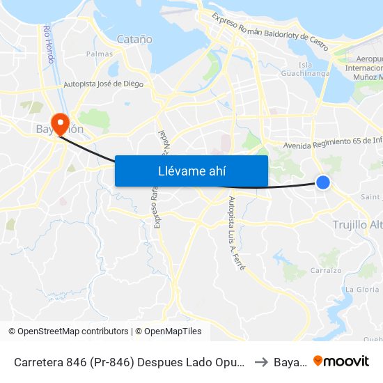 Carretera 846 (Pr-846) Despues Lado Opuesto Avenida Periferal to Bayamón map