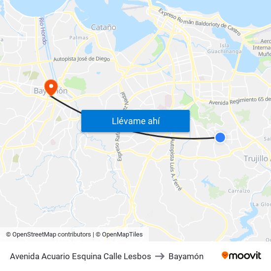 Avenida Acuario Esquina Calle Lesbos to Bayamón map